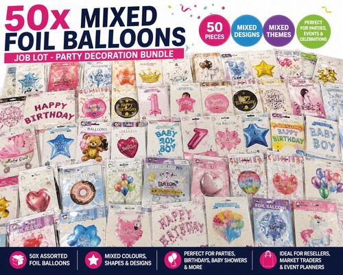 50x mixed foil balloons - balloons, job
